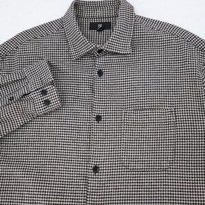 Banana republic Shirt Mens XL Flannel Relaxed Fit Long Sleeve Houndstooth Cotton